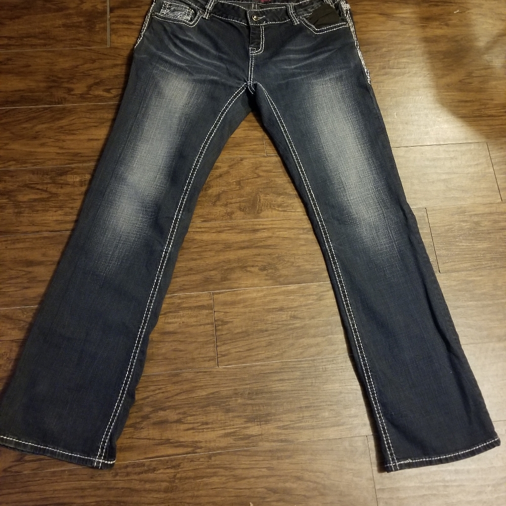 WOMEN'S ROCK&ROLL COWGIRLS LOW RISE BLING" JEANS SZ. 34w X 34L